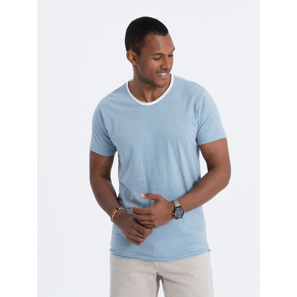 Ombre Mens T-shirt with raw finish - blue 57778467