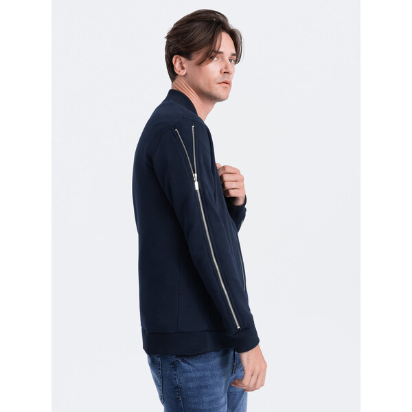 Ombre Mens bomber jacket with decorative zips on sleeves AMSTERDAM 64769784