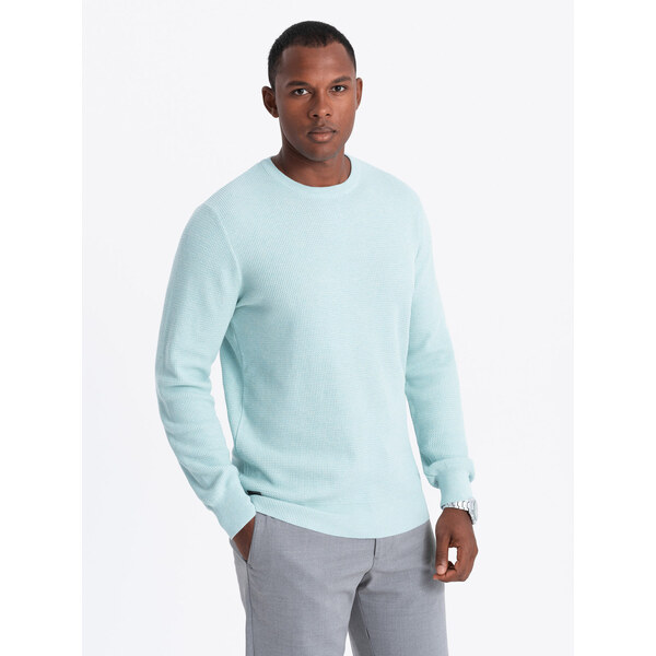 Ombre Mens mélange structured knit sweater - mint 64782721
