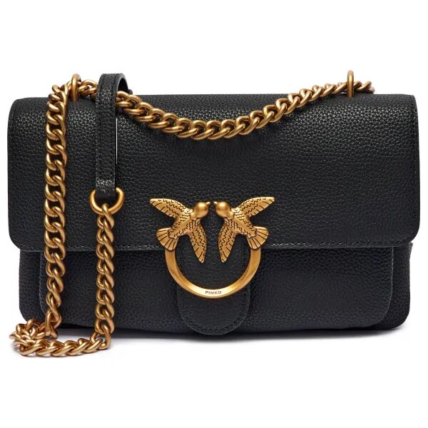 Pinko Kožená kabelka na rameno LOVE ONE SOFT MINI 61749406