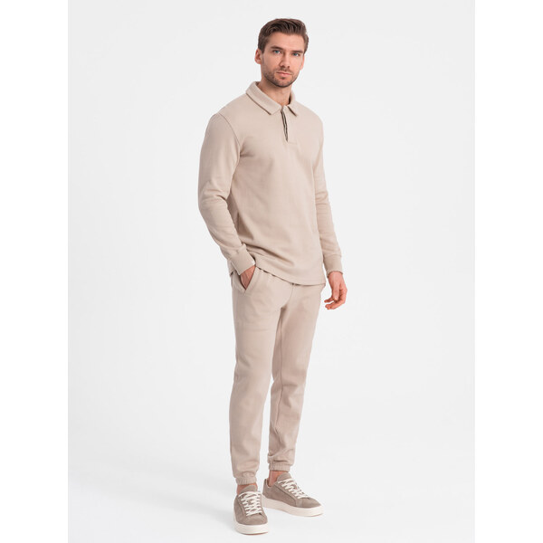 Ombre Mens tracksuit set sweatshirt with polo collar + pants 50565678