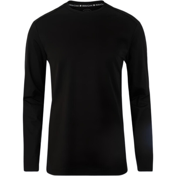 WELLENSTEYN pánske čierne bavlnené tričko dlhý rukáv 59321804