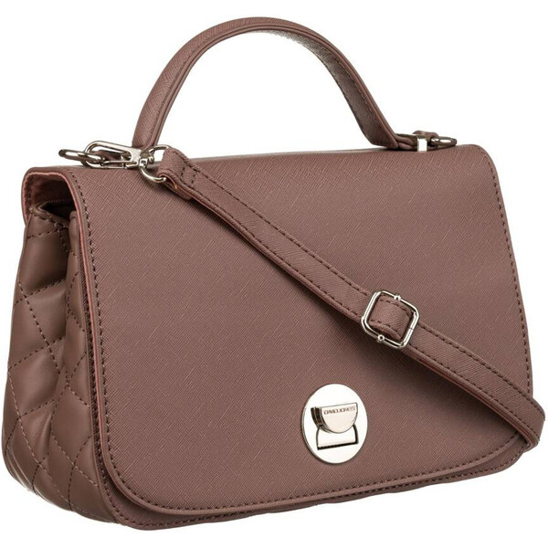 Dámska dvojkomorová taška cez rameno s vreckami, prachová ružová - 66065874