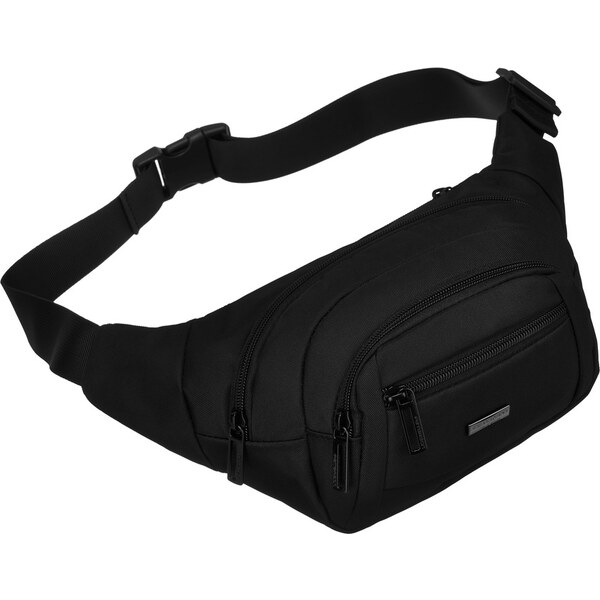 Pánska čierna taška cez pás s vreckami na zips - Peterson 58404844