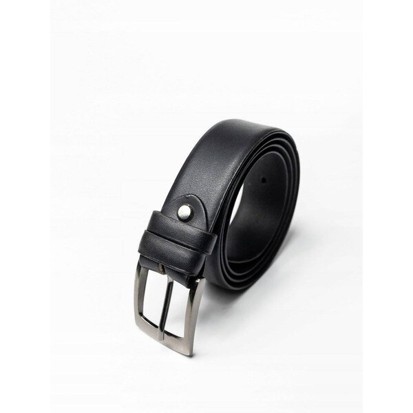 Klasický, hladký pánsky opasok s tradičnou striebornou prackou - 58385187