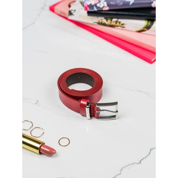 No Brand Úzky opasok z prírodnej kože so štvorcovou prackou 58385239