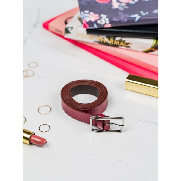 No Brand Úzky dámsky opasok s klasickou kovovou prackou striebornej 58385240