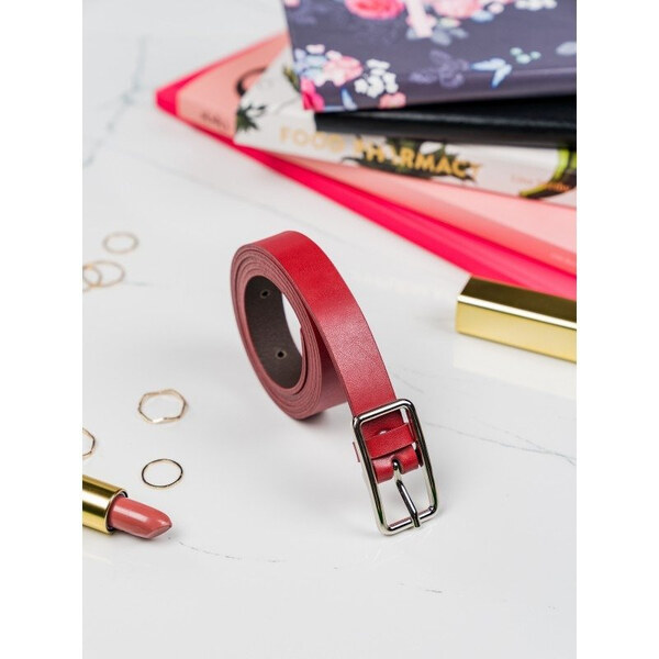 No Brand Úzky dámsky opasok s klasickou kovovou prackou striebornej 58385241