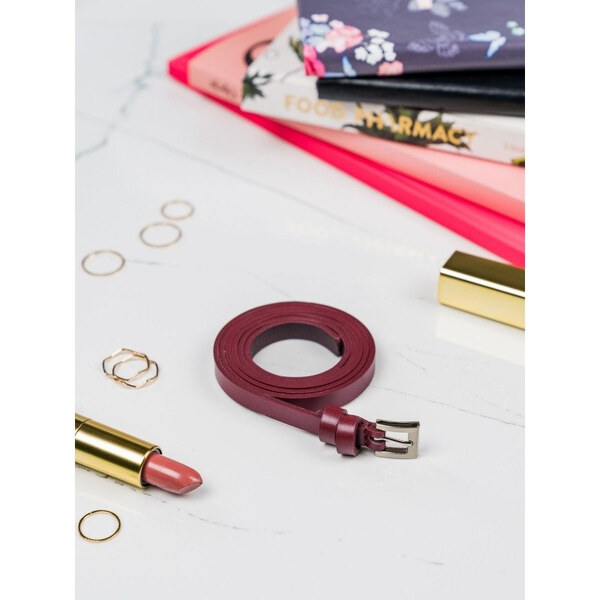 No Brand Klasický, úzky dámsky opasok so striebornou kovovou prackou 58385233