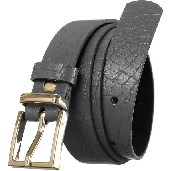 Zaujímavý dámsky kožený opasok so zlatou prackou, zvierací motív - 58385400