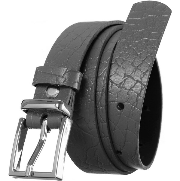 Zaujímavý dámsky kožený opasok so striebornou prackou, zvierací motív 58385384