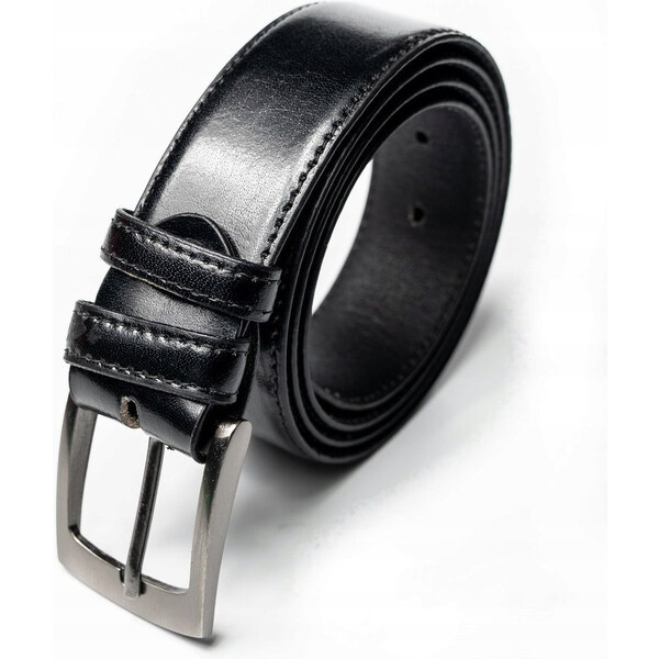 Inny Lesklý široký pánsky opasok z prírodnej kože 58385405