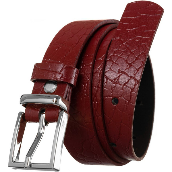 Zaujímavý dámsky kožený opasok so striebornou prackou, zvierací motív 58385383