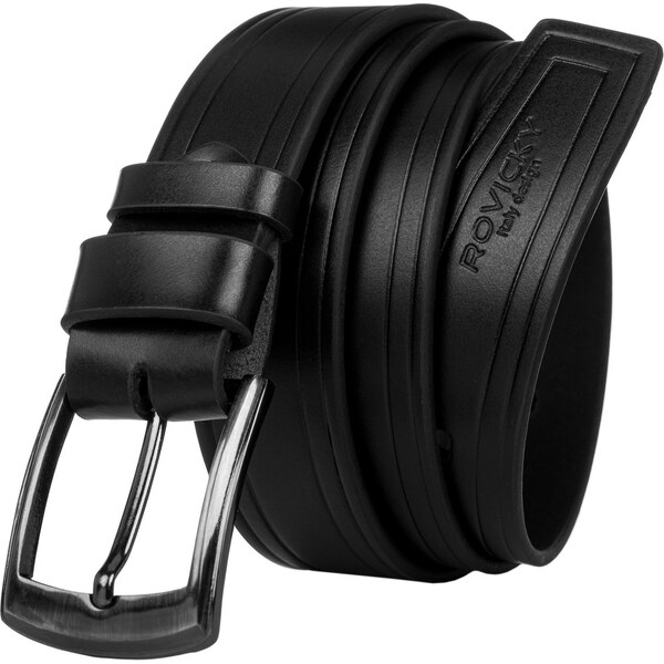 Pánsky opasok z prírodnej lícovej kože s vyrazeným vzorom - Rovicky 58385453