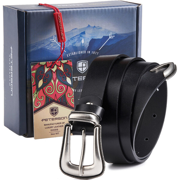 Dámsky kožený opasok s ozdobnou prackou - Peterson 58385635