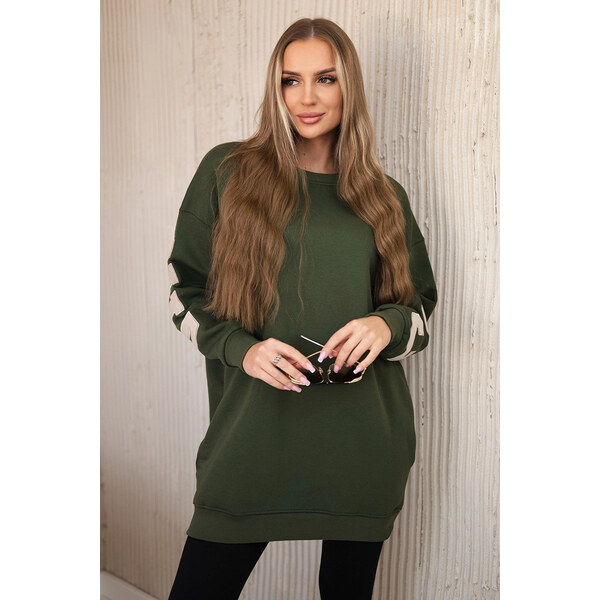 K-Fashion Izolovaná mikina s nápisom California khaki 49774319