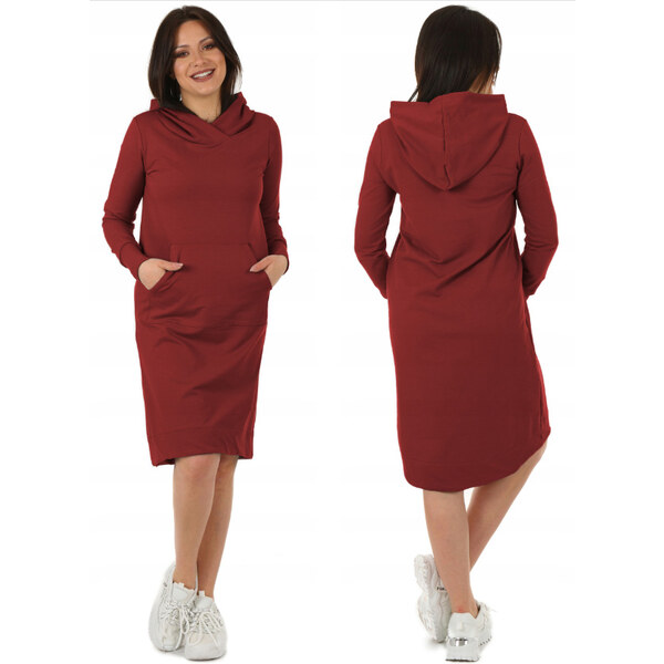 Fashionweek Dámske mikinové šaty s kapucňou a dlhým rukávom MF578 65540868