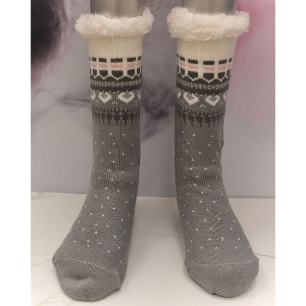 ARMANDO Dámske zateplené termo sivé ponožky HEART 59482407