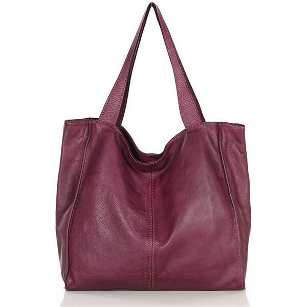 MARCO MAZZINI Kožená shopper taška | bordová v102m 59498253