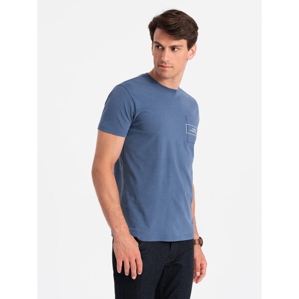 Ombre Streetstyle mens cotton pocket print t-shirt - indigo 57758259
