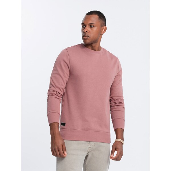 Ombre Mens BASIC cotton non-stretch sweatshirt - dark pink 57759257