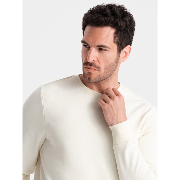 Ombre BASIC mens non-stretch cotton sweatshirt - cream 57779644