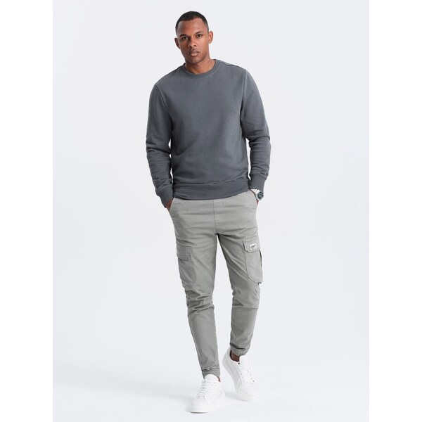 Ombre BASIC mens non-stretch cotton sweatshirt - graphite 57779647