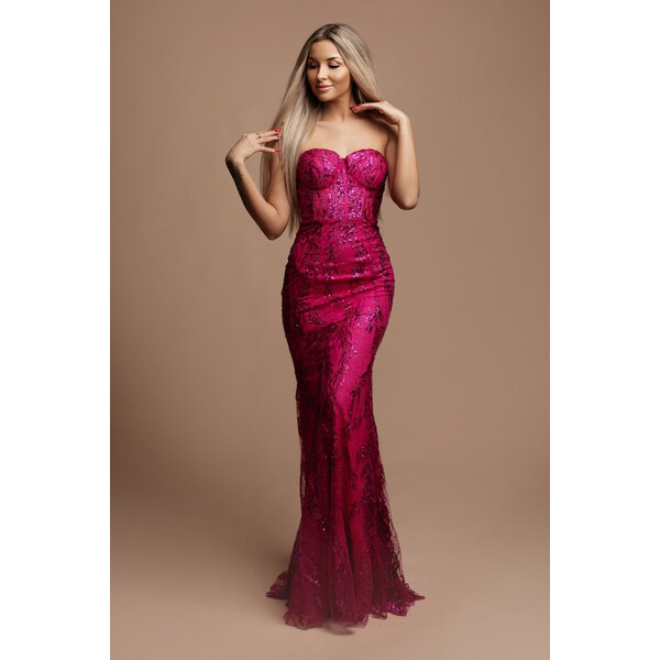 miadresses.sk Cyklámenové priliehavé šaty s flitrami 59521679