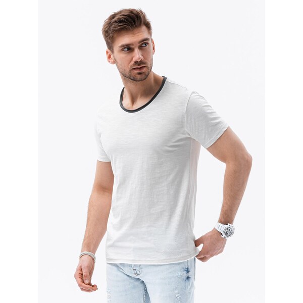 Ombre Mens t-shirt with raw finish - ecru 64780929