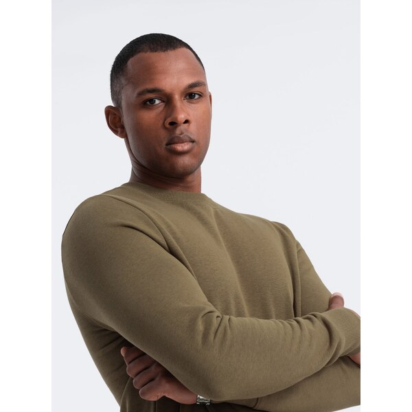 Ombre BASIC mens cotton non-stretch sweatshirt - olive 57758627