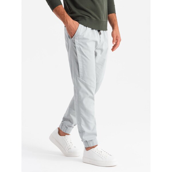 Ombre Mens knit joggers with pleats - light grey 64782835