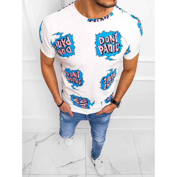 BASIC Biele pánske tričko s potlačou RX5130 41489733