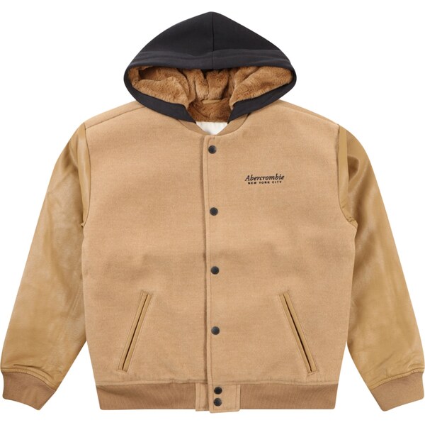 Abercrombie & Fitch Prechodná bunda mokka / čierna 60960827