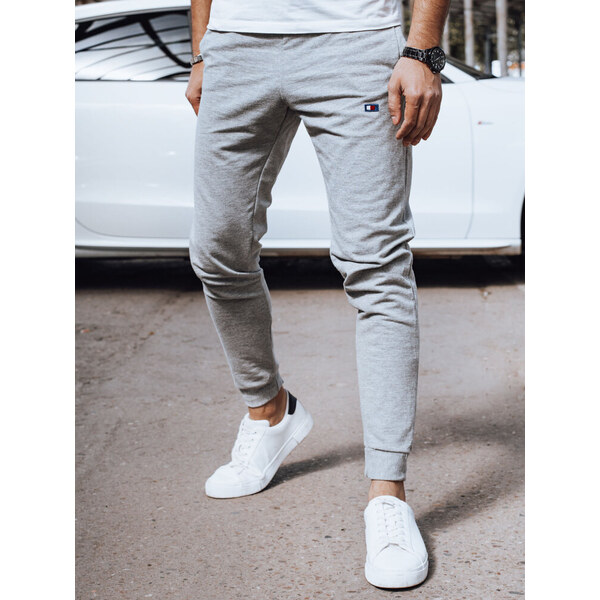 Pánske svetlošedé tepláky Dstreet UX4375 58178082