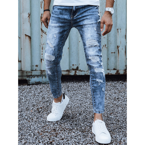 Pánske džínsy s dierami, modré Dstreet UX4451 58178117