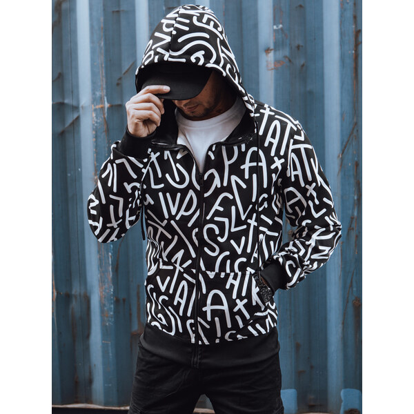 Pánska mikina s kapucňou na zips, čierna Dstreet BX5747 58178125