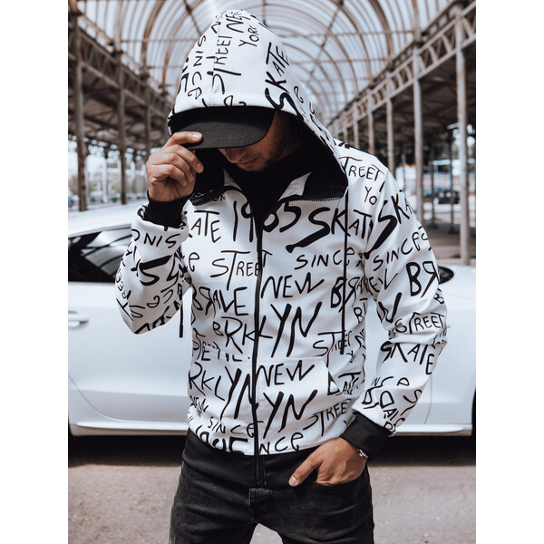 Biela pánska mikina s kapucňou Dstreet BX5788 58178130