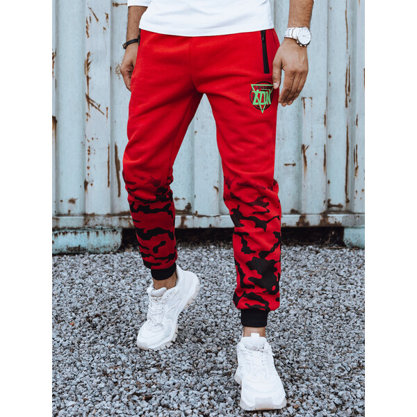 Pánske teplákové nohavice červené Dstreet UX3618 58178136