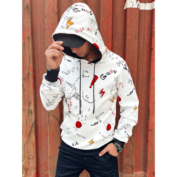 Biela pánska mikina s kapucňou Dstreet BX5760 58178161