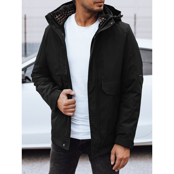 Pánska zimná bunda s kapucňou, čierna Dstreet TX4912 skl.35 66951784