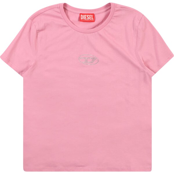 DIESEL Tričko TSLIGX svetloružová / strieborná 65282991