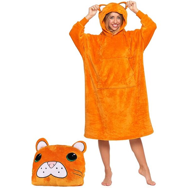 Moraj Plyšový mikina / vankúš 2v1 oranžová 60195439