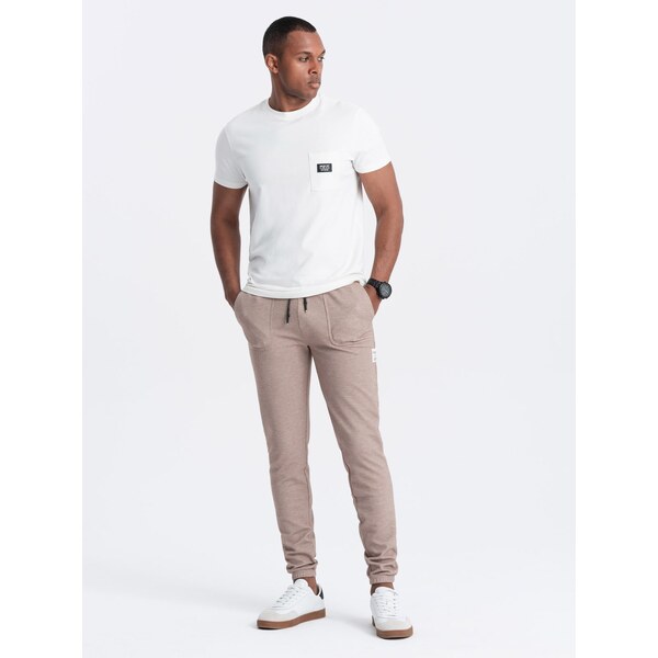 Ombre Mens structured knit sweatpants - coffee 57754669