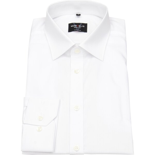 Marvelis Body Fit pánska košeľa dlhý rukáv 100 % popelín biela 58321279