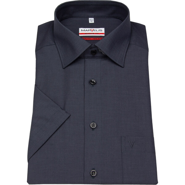 Marvelis Modern Fit pánska košeľa 100% popelín sivá krátky rukáv 59687626