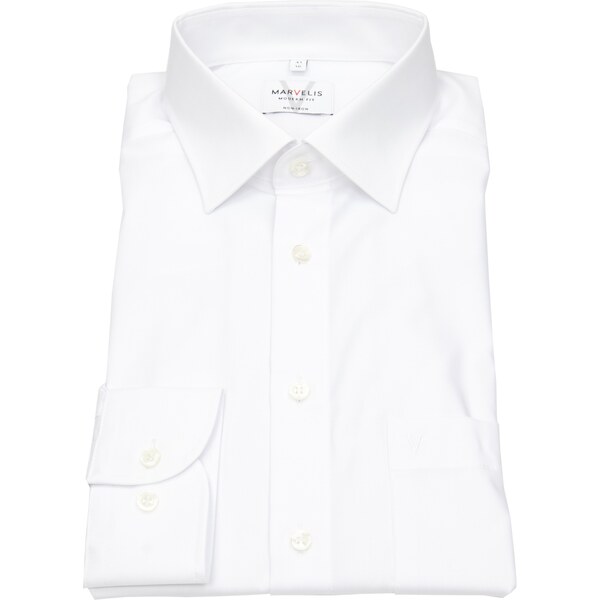 Marvelis Modern Fit pánska košeľa dlhý rukáv 100% popelín biela 59687622