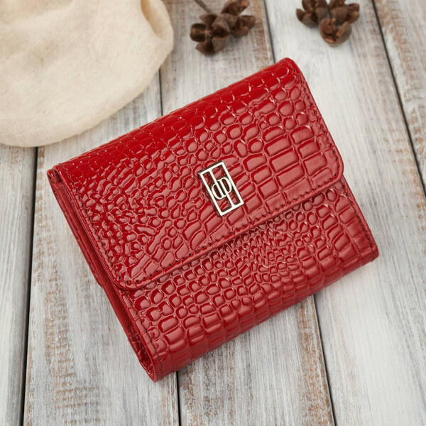 Paolo Peruzzi Dámska kožená peňaženka malá s ochranou RFID | červená 59687745