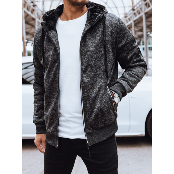 Dstreet Pánska rozopínacia mikina tmavosivá 66236136