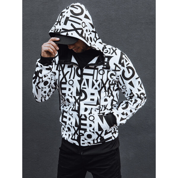 BASIC Biela pánska mikina s čiernou potlačou BX5752 59689659