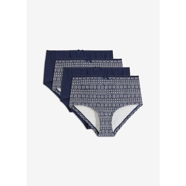 bonprix Maxi nohavičky s bio bavlnou (4 ks v balení), farba modrá 59720147